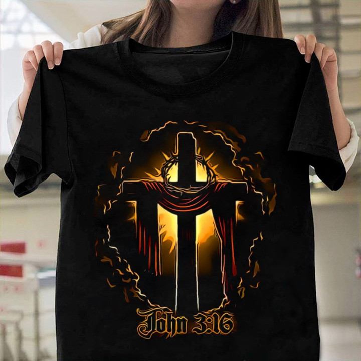 John 3:16 Christian Cross T-shirt, Christian Shirt