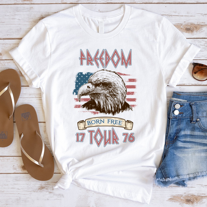 Retro 4th of July Shirt, Freedom Tour, Born to Be Free T-Shirt, Independence Day Shirt