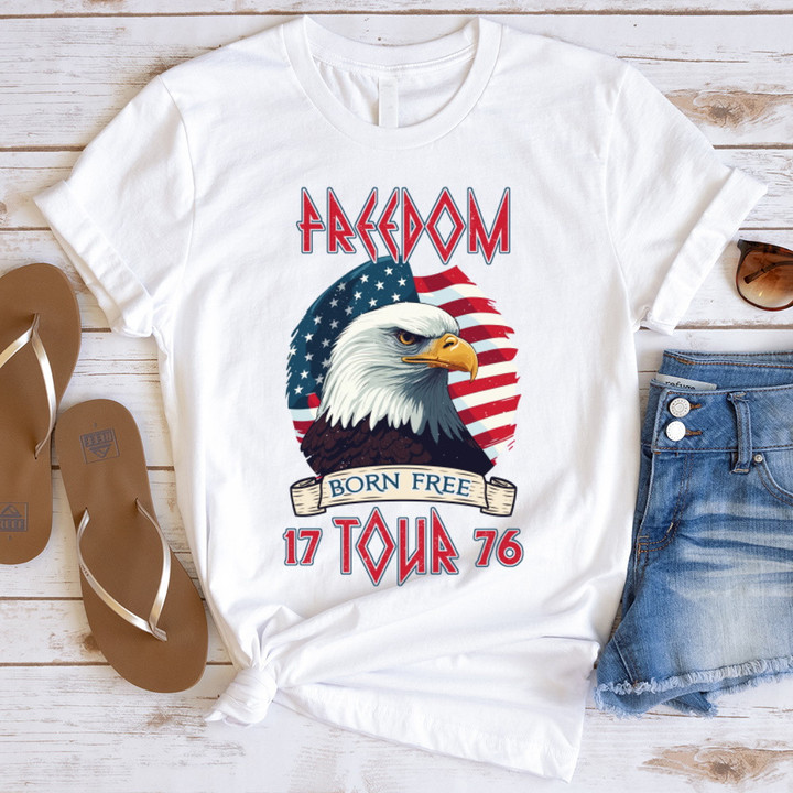 4th of July Shirt, Freedom Tour Born to Be Free T-Shirt, Independence Day Shirt MN19523-2