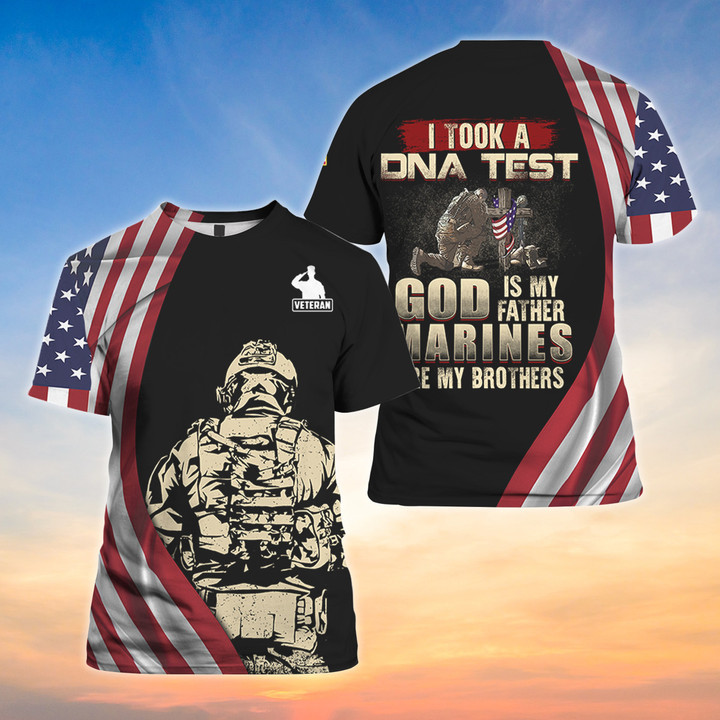 I Took A DNA Test God Is My Father Marines Are My Brothers 3D Shirt