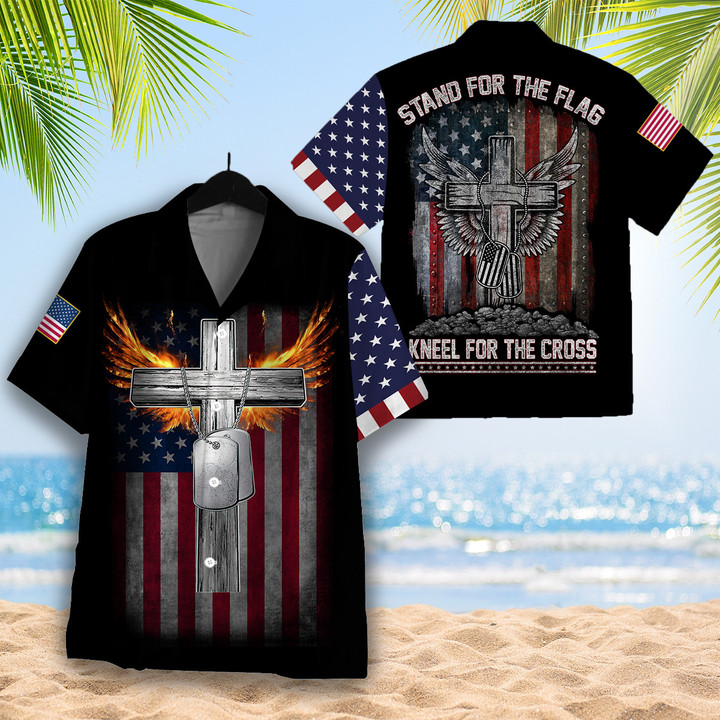 Veteran Shirt Stand For The Flag Kneel For The Cross Hawaiian Shirt