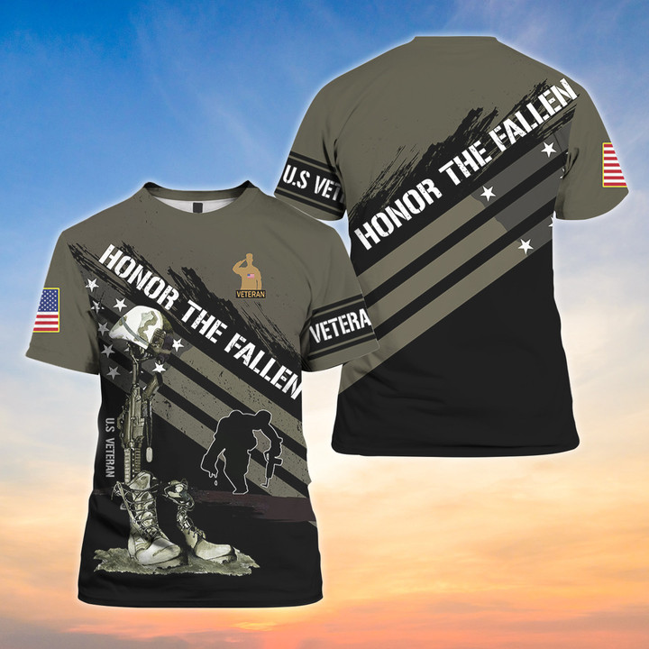 Honor The Fallen 3D T Shirt Veteran Shirt For Men Women All Over printed