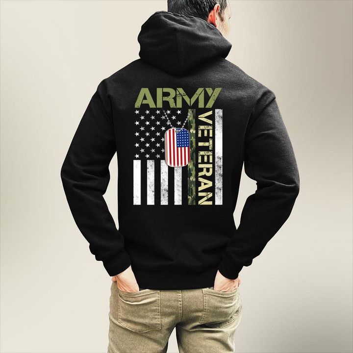 Army Veteran Shirt - American Flag Camo Proud Us Army Veteran Veteran Hoodie