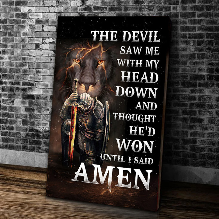 The Devil Saw Me With My Head Down Canvas, Warrior Of Christ