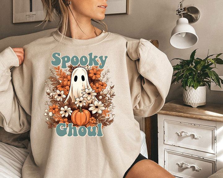 Pooky Ghoul Ghost Autumn Halloween Sweatshirt