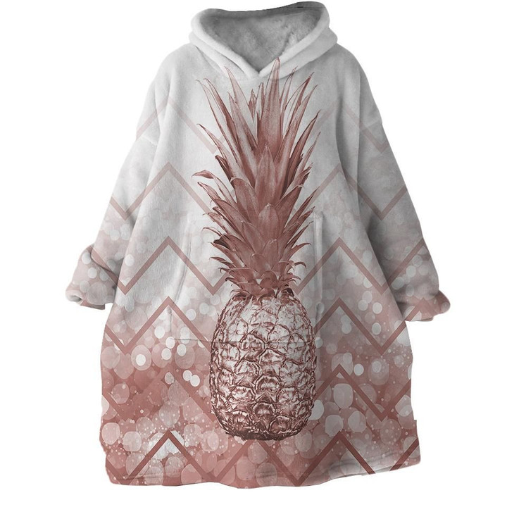 Faint The Golden Pineapple Design Hoodie Blanket