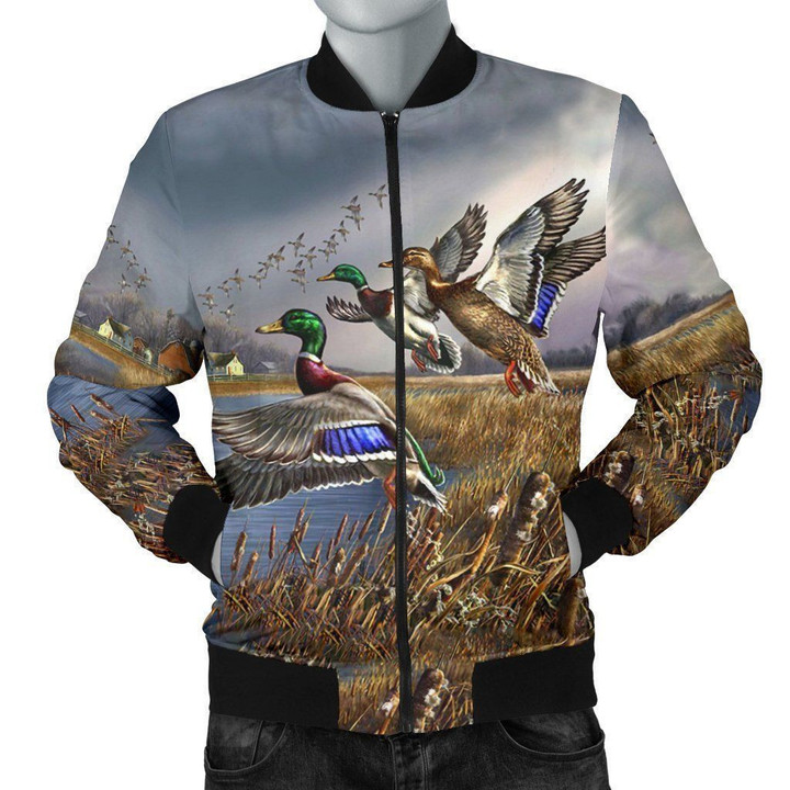 Love Duck Flying 3d Printed Unisex Bomber Jacket