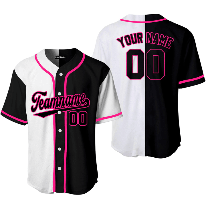 Custom Black Pink White Split Fashion Baseball Jerseys For Men & Women