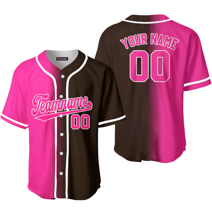 Custom Pink White Brown Fade Fashion Baseball Jerseys For Men & Women