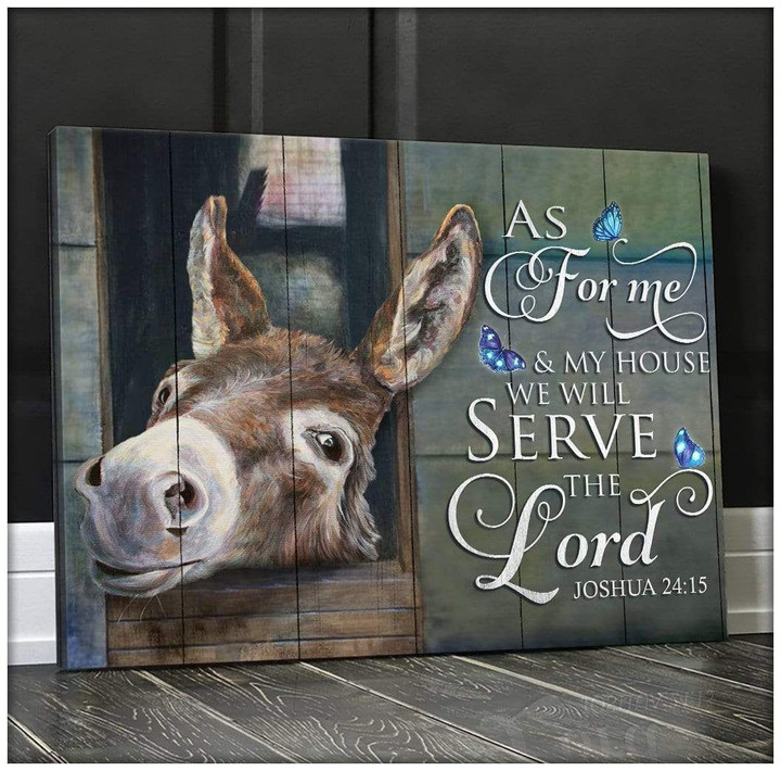 Donkey Matte Canvas As For Me And My House We Will Serve The Lord