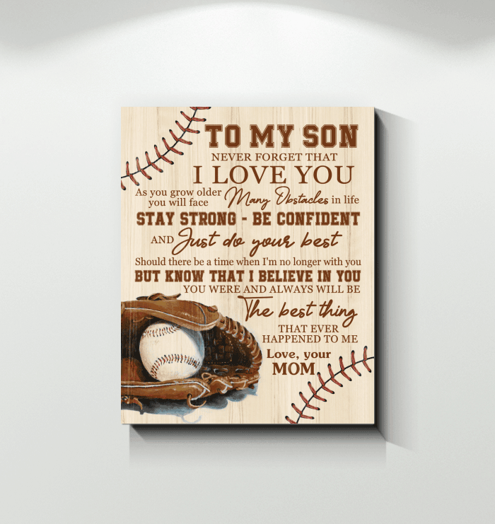 Baseball Matte Canvas Dad Gift For Son Never Forget That I Love You