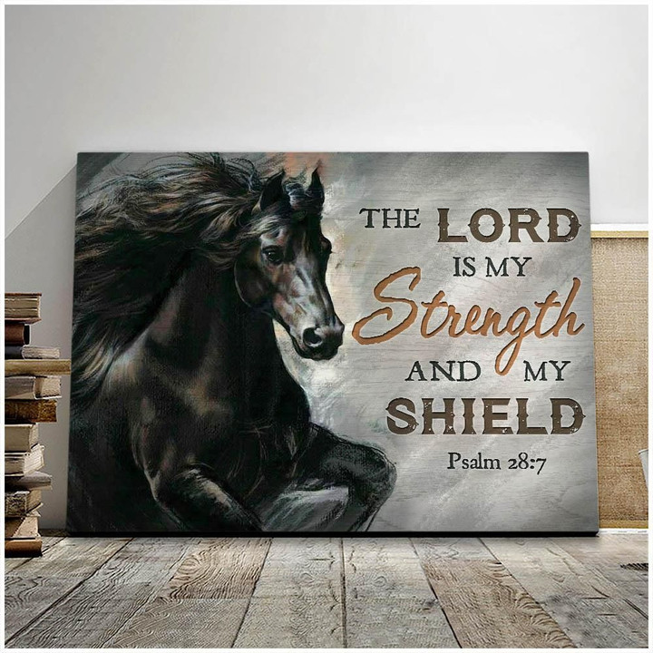 Horse The Lord Is My Strength And My Shield Matte Canvas