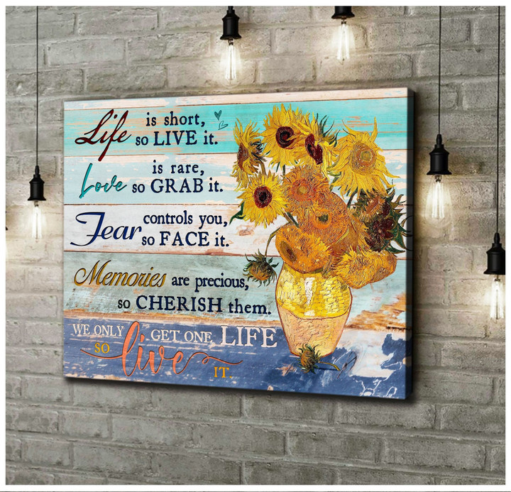 Sunflower Life Is Short So Live It Special Matte Canvas