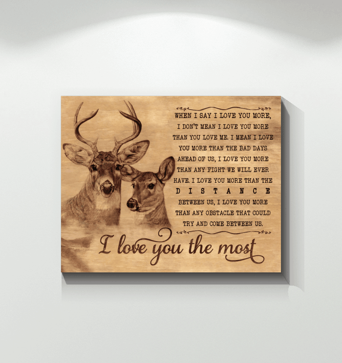 Matte Canvas Gift Buck And Doe I Love You The Most