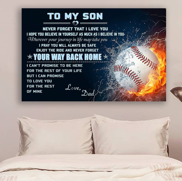 Baseball Never Forget That I Love You Son To Dad Father's Day Gift Matte Canvas