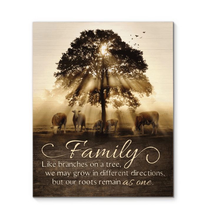 Cow Matte Canvas Family Like Branches On A Tree Gift For Family