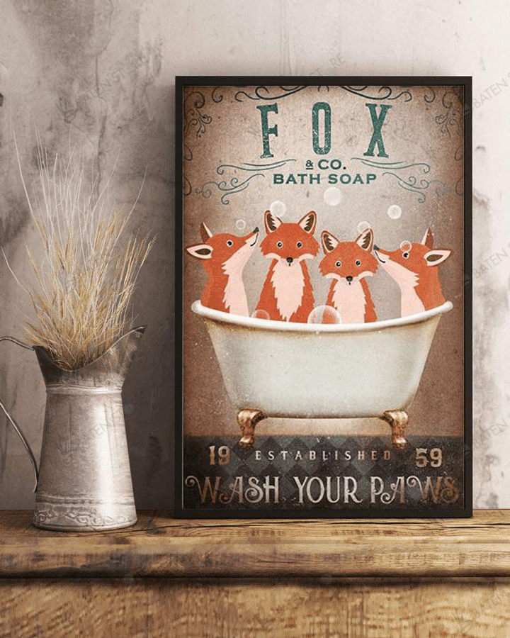 Fox Co Bath Soap Wash Your Paws Gift For Fox Lovers Framed Matte Canvas