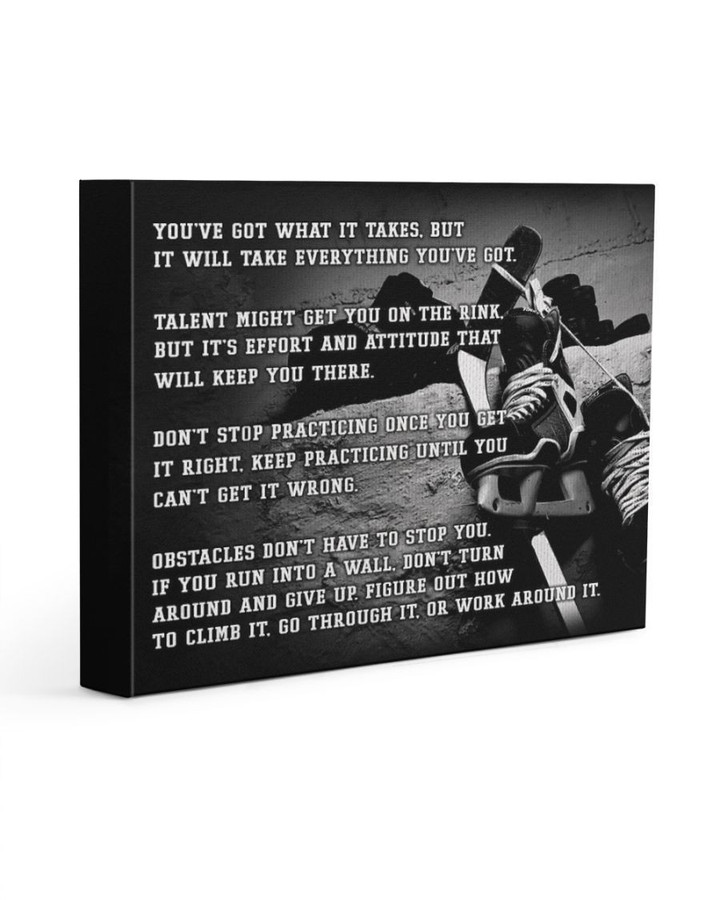 Motivational Hockey Gallery Wrapped Printed Canvas Matte Canvas