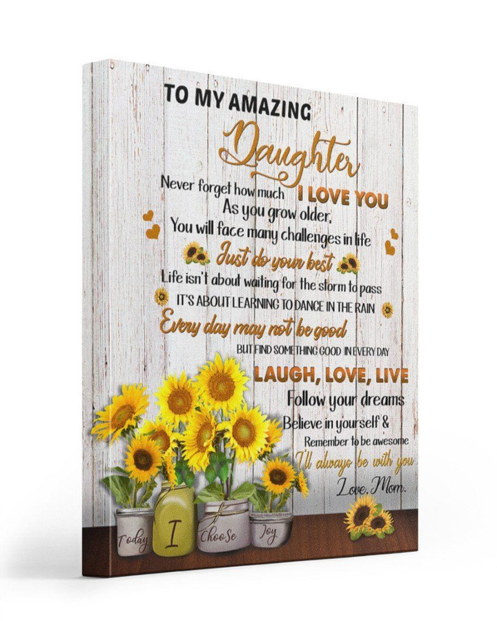 Never Forget How Much I Love You Sunflower Pots Mom To Daughter Matte Canvas Matte Canvas