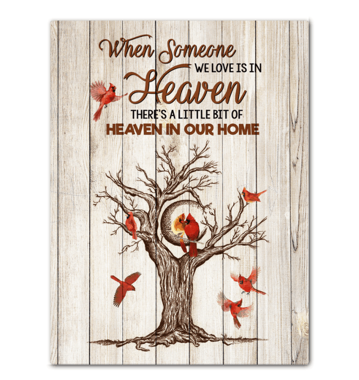 Cardinal Canvas There's A Little Bit Of Heaven In Our Home Framed Matte Canvas