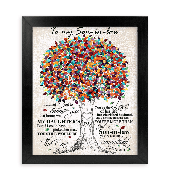 Colorful Tree Canvas Giving Son-in-law You’re Also Son-in-heart Framed Matte Canvas