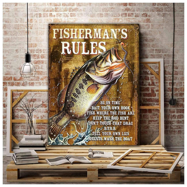 Fisherman's Rules Special Matte Canvas Gift For Fishing Lovers