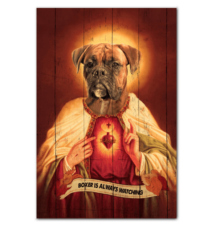 Boxer Is Always Watching You Canvas Gift For Dog Lovers Framed Matte Canvas