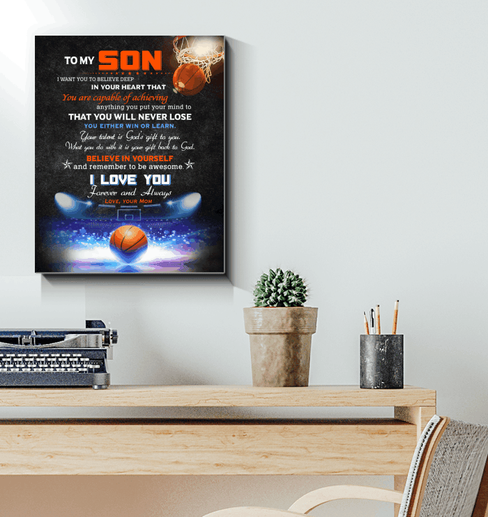 Basketball Matte Canvas For My Son Your Talent Is God's Gift