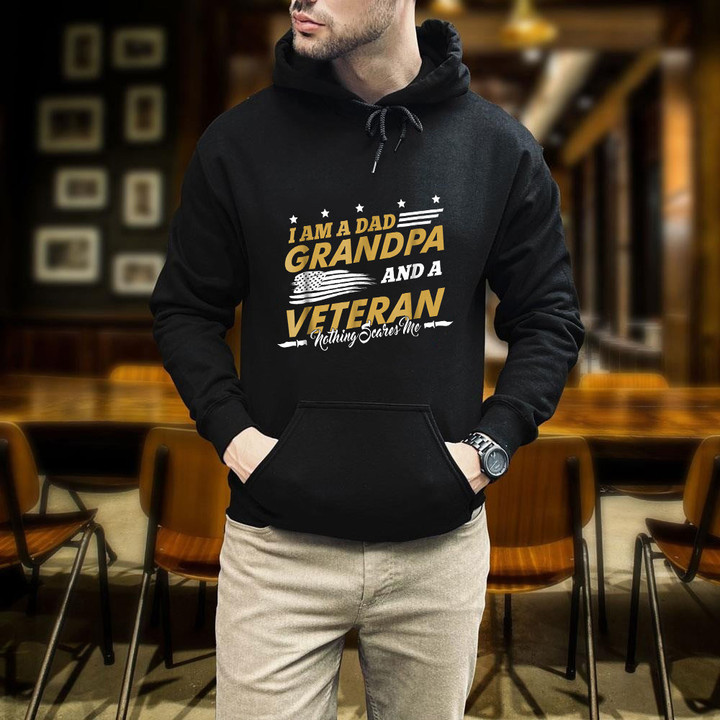 I'm A Dad Grandpa And A Veteran Army Veteran Printed 2D Unisex Hoodie