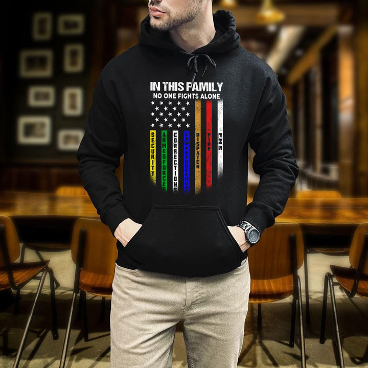 In This Family No One Fights Alone Printed 2D Unisex Hoodie