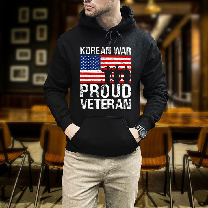 Korean Proud Veteran Printed 2D Unisex Hoodie