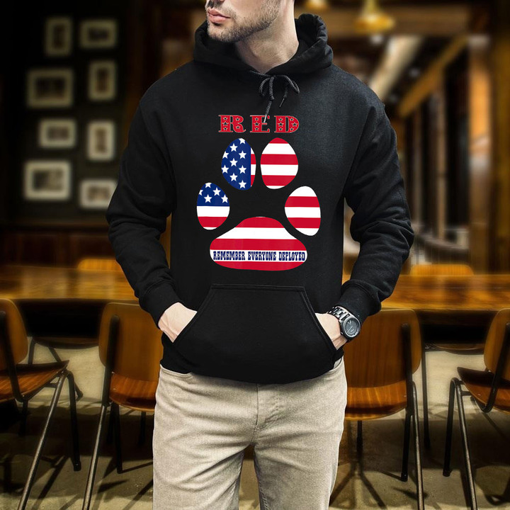 RED Friday Military Service Dogs Veteran Gift Idea Printed 2D Unisex Hoodie