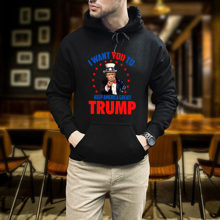 Trump Trump 2024 I Want You To Keep America Great Trump Printed 2D Unisex Hoodie