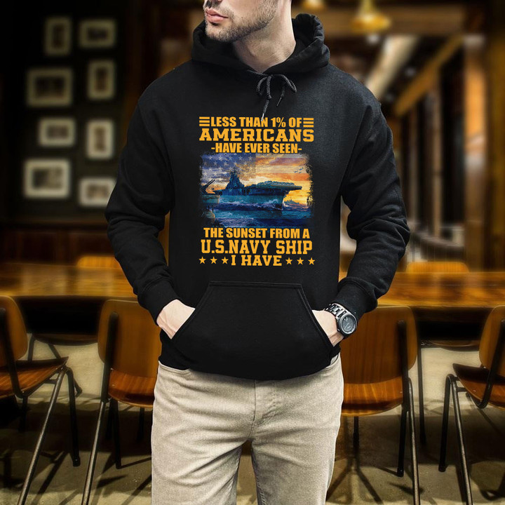 Less Than 1% Of Americans Have Ever Seen The Sunset From A U.S. Navy Ship Printed 2D Unisex Hoodie
