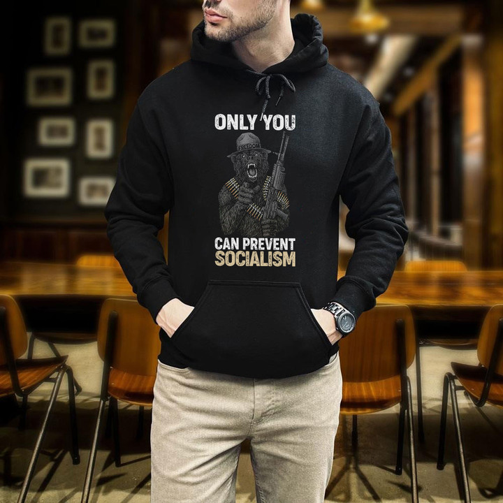 Veteran Only You Can Prevent Socialism Printed 2D Unisex Hoodie