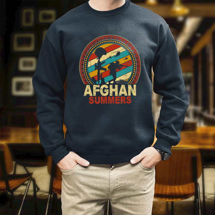 Afghan Summers Veteran Vintage Afghanistan Veterans Gifts Printed 2D Unisex Sweatshirt