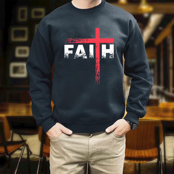 Christian Christian Faith Cross Printed 2D Unisex Sweatshirt