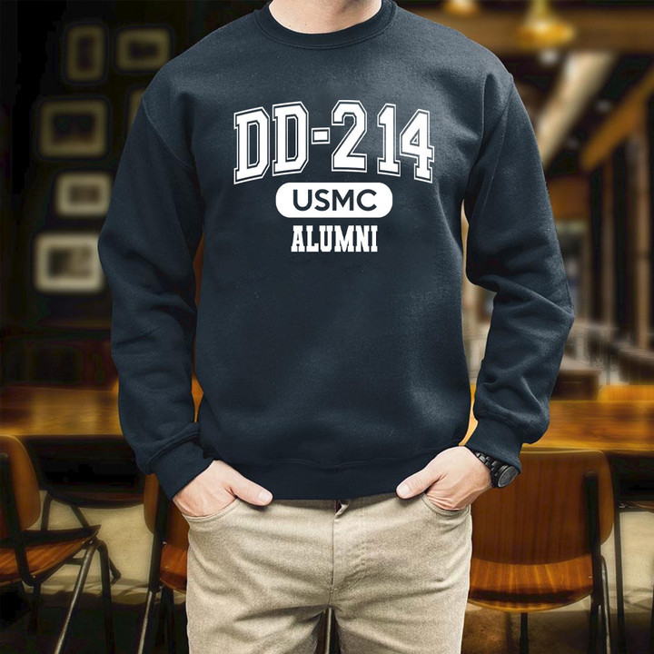 DD214 Marine Corps Alumni USMC Veterans Printed 2D Unisex Sweatshirt