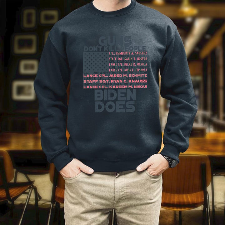 Biden Guns Don't Kill People Biden Does Classic Printed 2D Unisex Sweatshirt