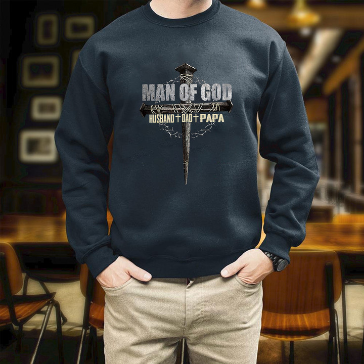 Christian Man Of God Husband Dad Papa Printed 2D Unisex Sweatshirt