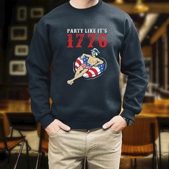 Funny Party Like It's 1776 Men's USA Printed 2D Unisex Sweatshirt