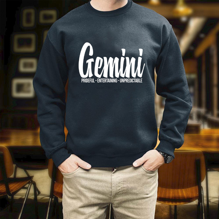 Gemini Prideful Entertaining Unpredictable Unisex Printed 2D Sweatshirt