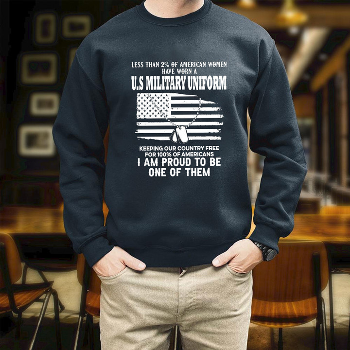 Veteran Female Veteran U.S Military Uniform I Am Proud To Be One Of Them Unisex Printed 2D Sweatshirt