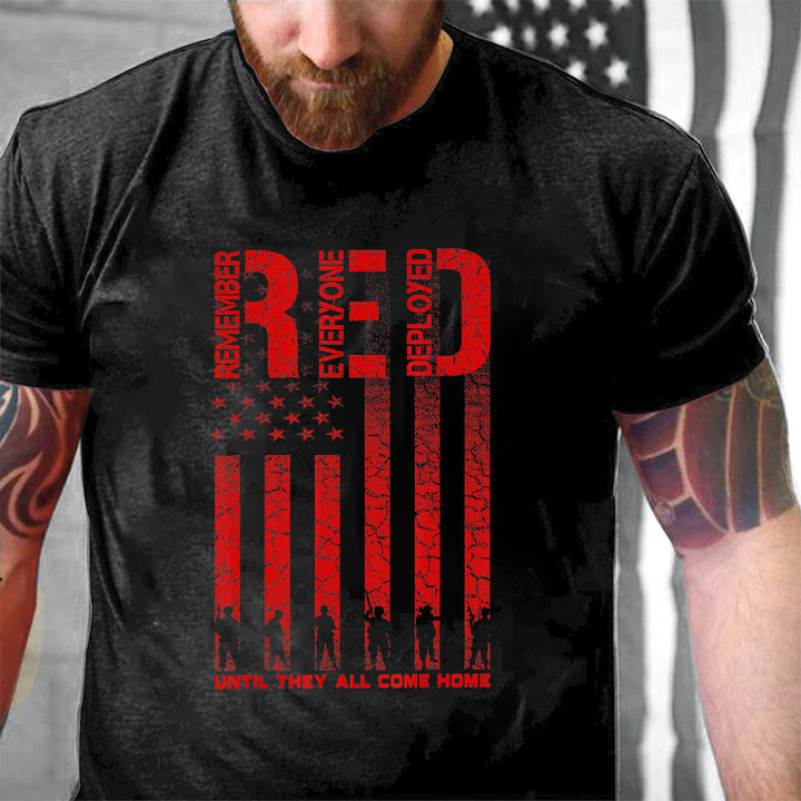 Red Friday Military Veteran Deployed Printed 2D Unisex T-Shirt
