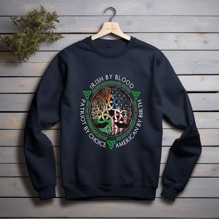 Irish By Blood American By Birth Patriot By Choice St Patricks Day Gifts Printed 2D Sweatshirt