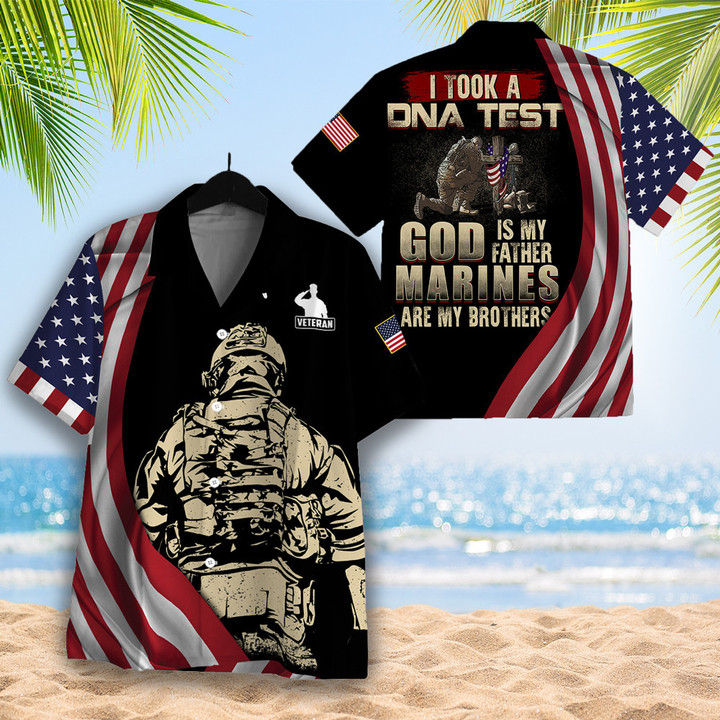 I Took A DNA Test God Is My Father Marines Are My Brothers Hawaiian Shirt