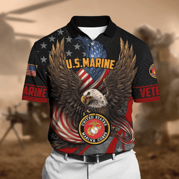 Premium US Marines Veteran Polo Shirt PVC11030203