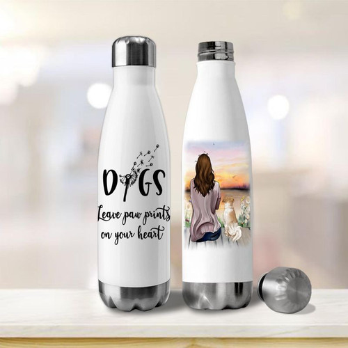 Pekingese Dogs Leave Paw Prints On Your Heart Insulated Water Bottle