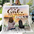 Bloodhound Dog Just a Girl Who Loves Dogs Blanket
