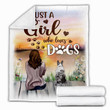 Smooth Collie Dog Just a Girl Who Loves Dogs Blanket